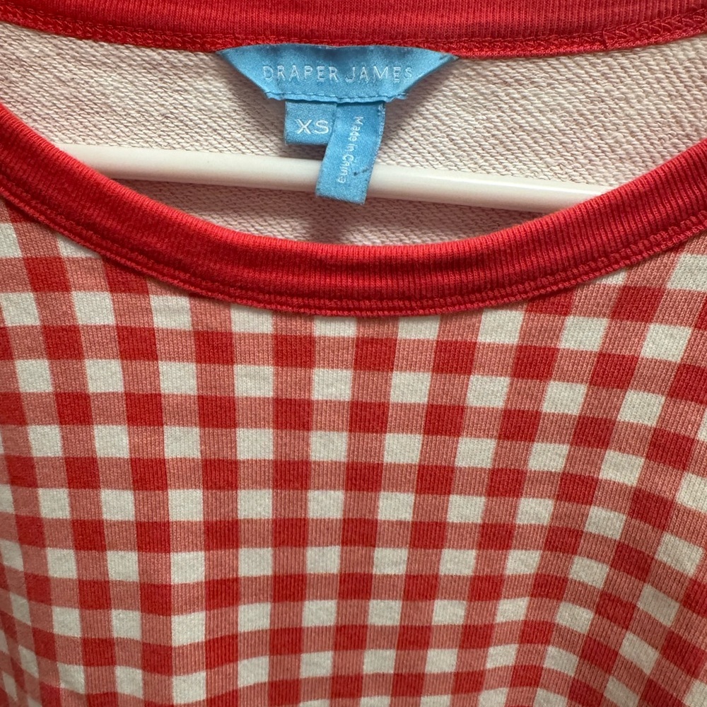 Draper James Gingham sweatshirt top XS seen on Reese Witherspoon - Picture 5 of 5